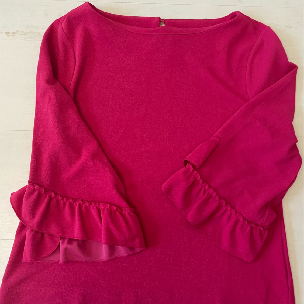 Talbots Women’s Vibrant Pink Ruffle Sleeve Top